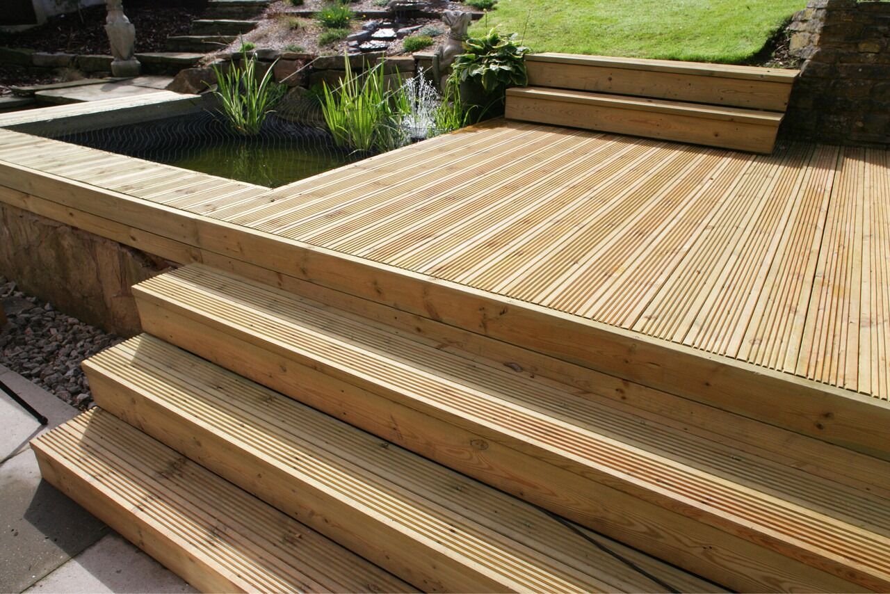32mm x 150mm (6") Treated Timber Decking Board - Smooth & Grooved - Image 4