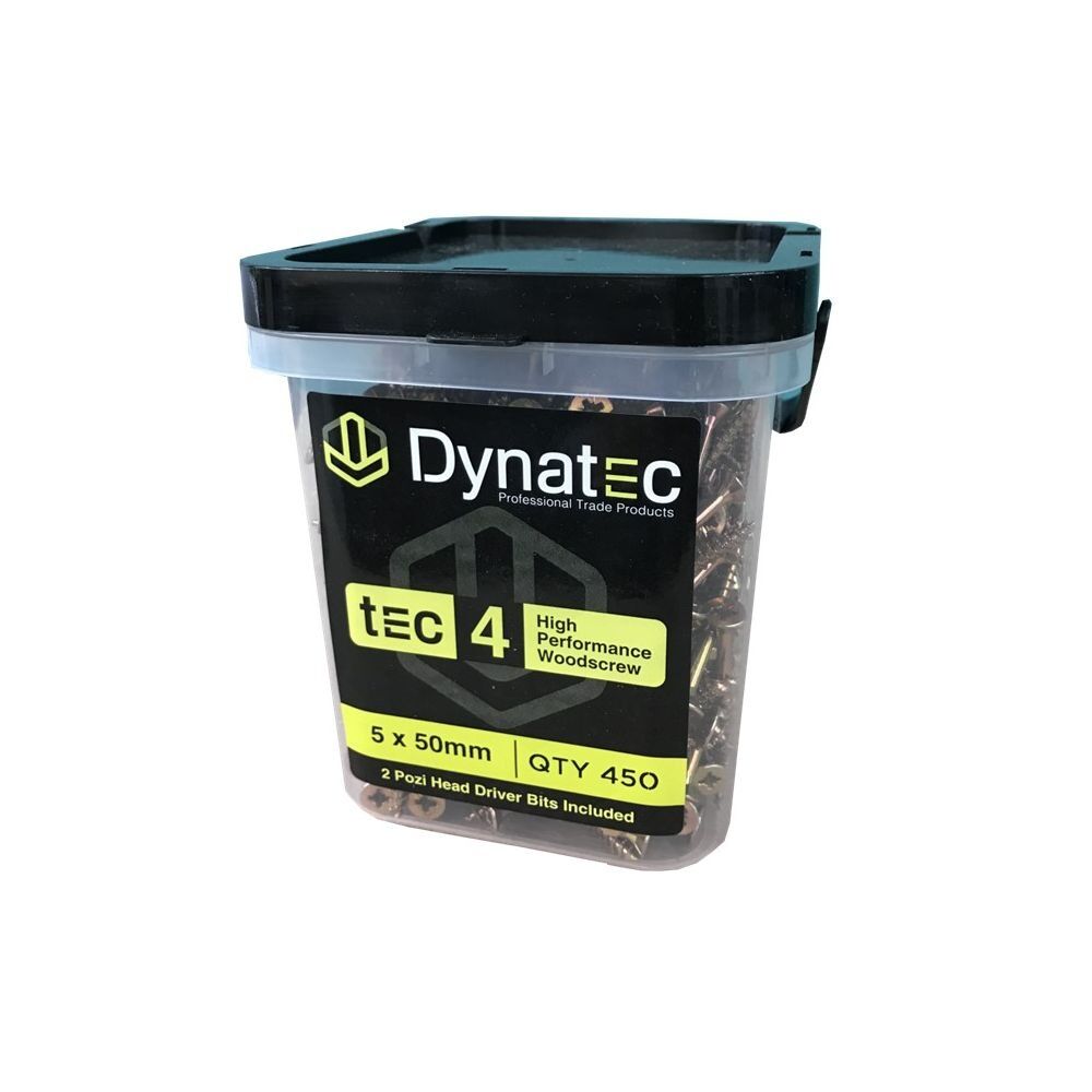 Dynatec 5mm x 50mm Tec 4 High Performance Woodscrew Pack of 450