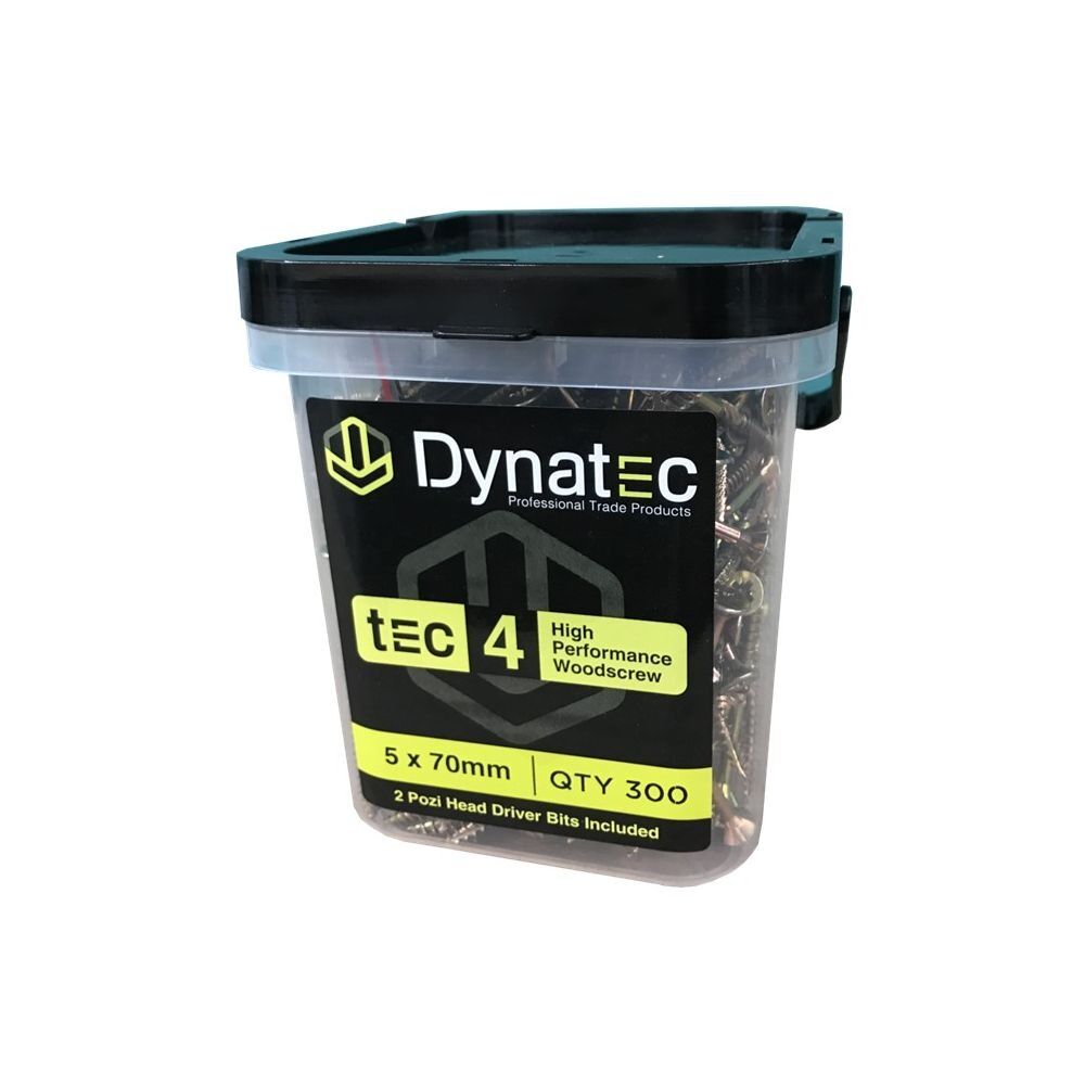 Dynatec 5mm x 70mm Tec 4 High Performance Woodscrew Pack of 300