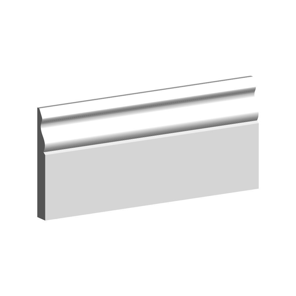 18mm x 168mm x 4.40m Ogee White Primed MDF Skirting