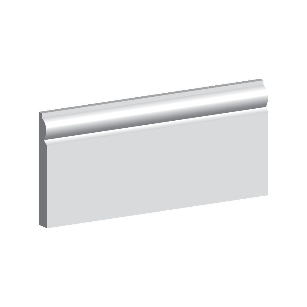 18mm x 144mm Torus White Primed MDF Skirting 4.4m